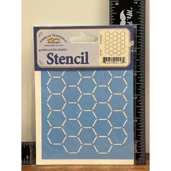 American Traditional Stencil BL-258 HONEYCOMB Laser Cut Craft Template - Picture 1 of 2